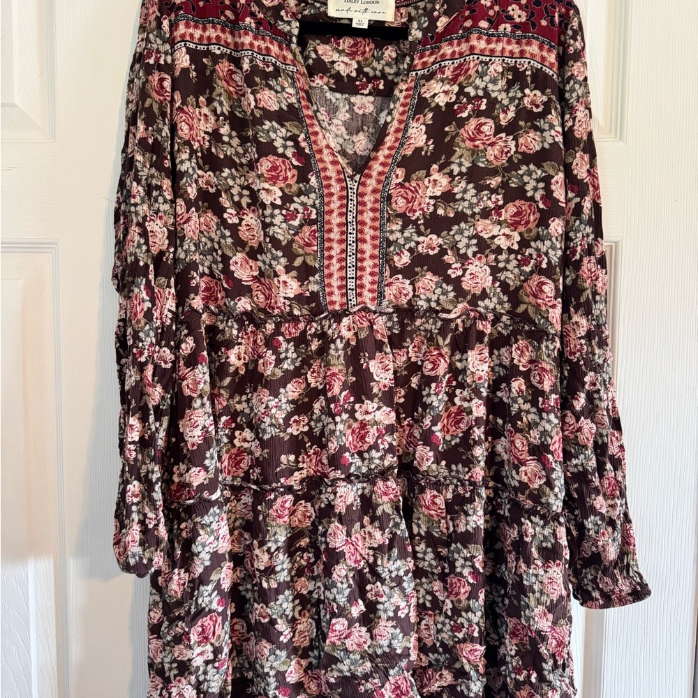 Haley London Long Sleeve Tunic Dress